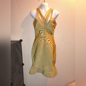 Elegant Gold Strappy Dress